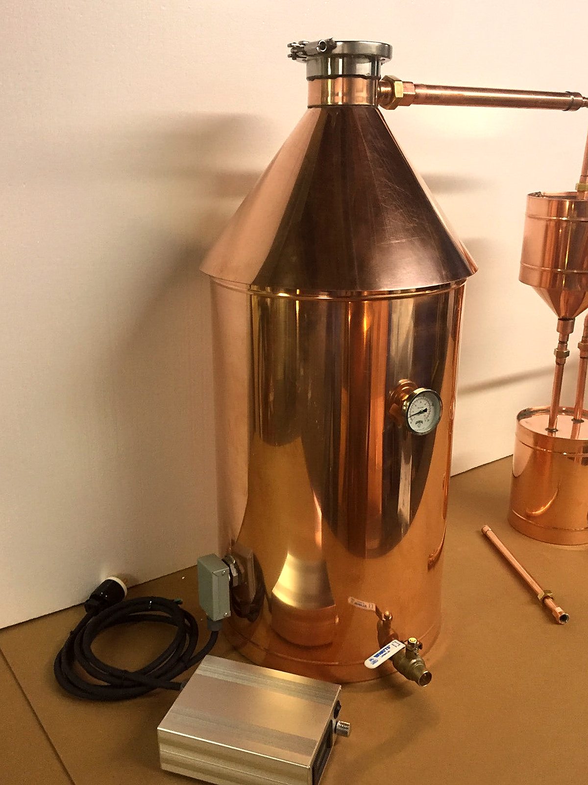 20 Gallon Electric Copper Still with Gin Basket - 220V PID Controller